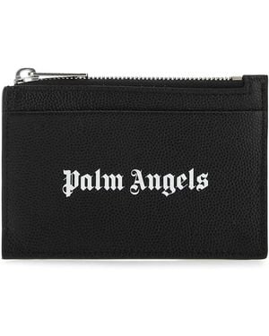Palm Angels Leather Card Holder - Black