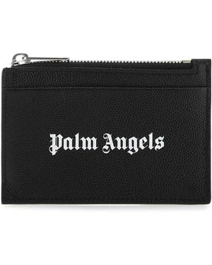 Palm Angels Leather Card Holder - Black