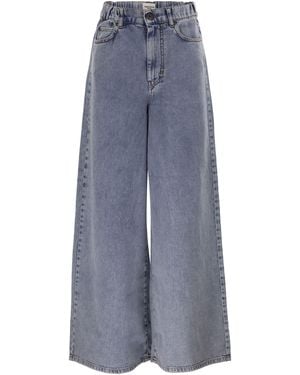 Weekend by Maxmara Wkdzattera Katoenen Denimjeans Met Wijde Pijpen - Blauw