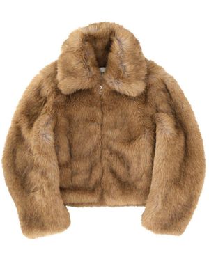 MSGM Eco Fur Jacket - Brown