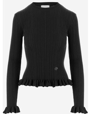 Patou Slim Fit Merino Wool Sweater - Black