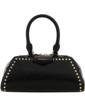 Givenchy Black Leather Mini Antigona East-west Handbag