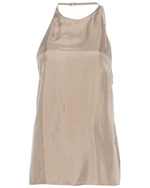 Alysi Twill Silk Top - Natural