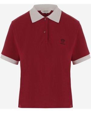 Versace Cotton Polo Shirt - Red