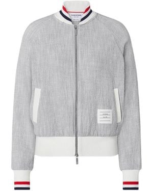 Thom Browne Rwb Cotton Bomber Jacket - Gray