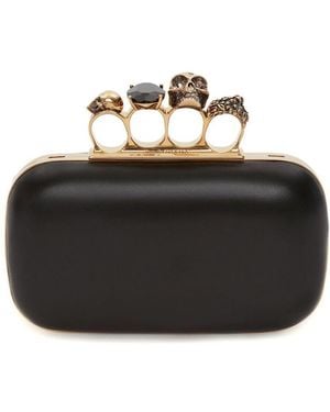 McQueen Alexander Mc Queen Knuckle Chain Clutch - Black