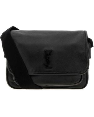 Saint Laurent Leather Messenger Niki Crossbody Bag - Black