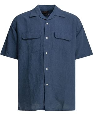 Beams Plus Casual Linen Shirt - Blue