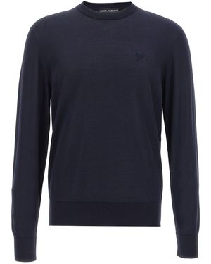 Dolce & Gabbana Logo Borduurwerktrui - Blauw