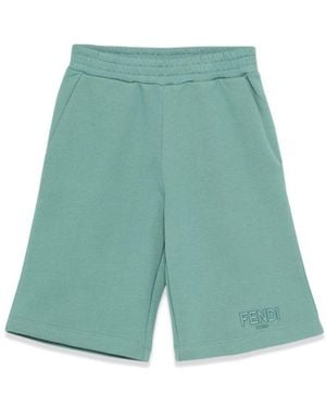 Fendi Fleece Bermuda Shorts - Green