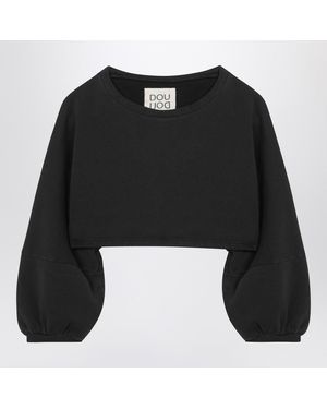 Douuod Cropped Sweatshirt - Black