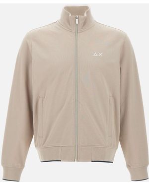 Sun 68 Striped Fleece Jacket - White