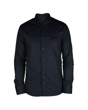 Philipp Plein Diamond Cut Ls Skull Shirt - Blue