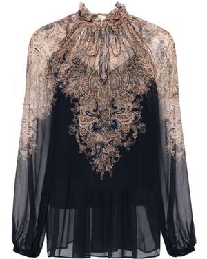 Zimmermann Natura Billow Bluse Mit Paisley-Print - Schwarz