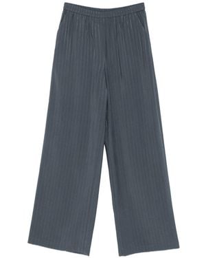 Emporio Armani Pinstriped Trousers - Blue