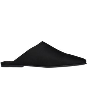 Loro Piana Alba Satin Slippers And Clogs - Black