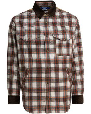 Junya Watanabe Check Overshirt Jacket Jackets And Coats - Brown