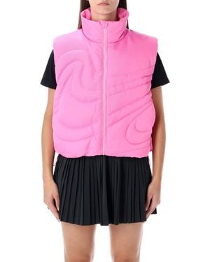 Nike Gilet Matelassé À Fermeture Zippée - Rose