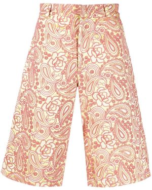 Bluemarble Knielange Shorts Mit Blumenstickerei - Rot