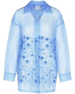 P.A.R.O.S.H. P.A.R.O..H. 'Fiori' hellblaues Seidenhemd