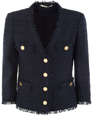 Tagliatore Baumwollmischjacke - Blau