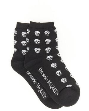 McQueen Short Skull Sock - Black