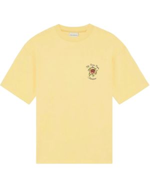 Drole de Monsieur T Shirt Slogan Rose - Yellow