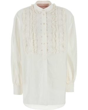 Valentino Garavani Cotton Blend Blouse - White