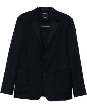 ZEGNA Kleedt Blauw Aan - Zwart