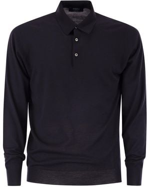 Fedeli Virgin Woll Polo -Hemd - Blau