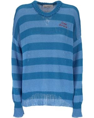 Giada Benincasa Ciao Amore Striped Knit Jumper - Blue