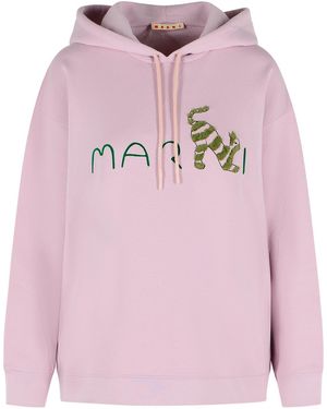 Marni Hoodie Met Trekkoord En Logo - Roze