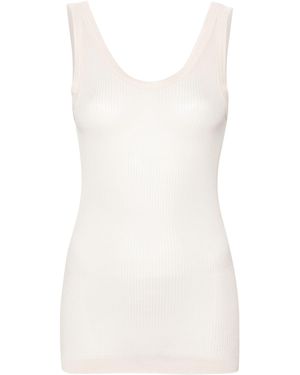 Lemaire Ribbed Tank Top - White