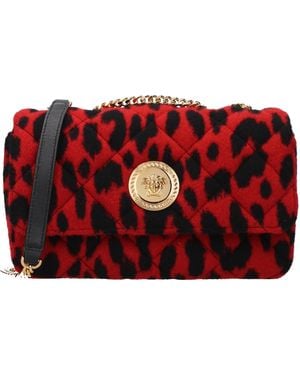 Versace Damens Umhängetaschen Wolle Rot/Schwarz