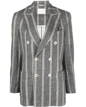 Circolo 1901 Striped Double Breasted Jacket - Gray