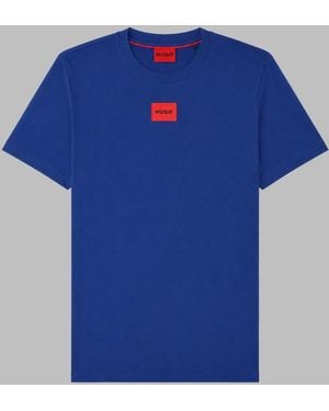 HUGO T Shirt Con Patch Logo - Blue
