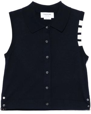 Thom Browne Baumwoll -Tanktop mit 4 Streifendetails - Blau