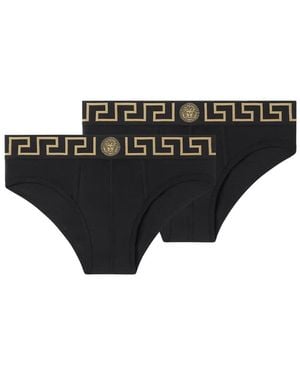 Versace Bi Pack Katoen -briefs - Zwart