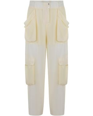 Pinko "Sottocasa" Trousers Made Of Polyester - White