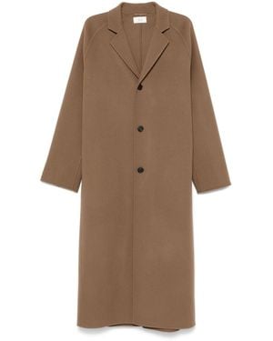 The Row Main Wool Long Coat - Natural