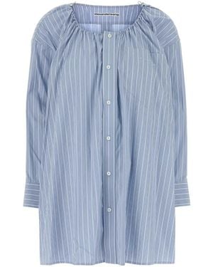 Alexander Wang Embroidered Poplin Shirt Dress - Blue