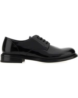 Prada Leather Lace Up Shoes - Black