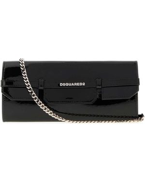 DSquared² Mini Leather Crossbody Bag With Hardware - Black