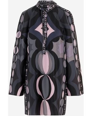 PUCCI Silk Dress With Geometric Print - Black