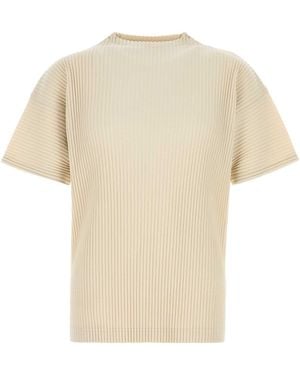 Homme Plissé Issey Miyake Sand Polyester T Shirt - White