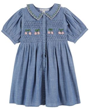 Emile Et Ida Emile & Ida Vestito Con Fiorellini - Blue