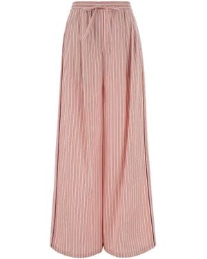 Dolce & Gabbana Embroidered Poplin Wide-leg Pant - Pink