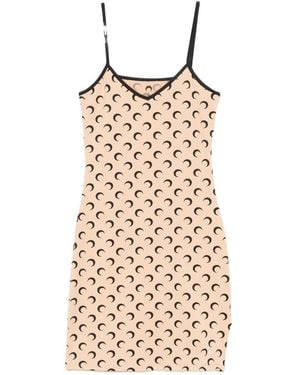 Marine Serre Moon Mini Dress - Natural
