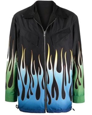 KENZO Flame Print Reversible Jacket - Blue