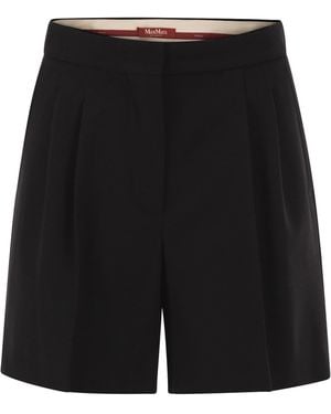 Max Mara Mstragazza Tailored Pure Virgin Wool Bermuda Shorts - Black